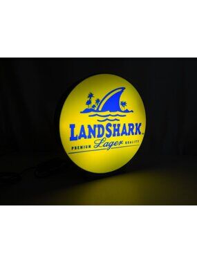 LandShark Lager LED Light Box – Tropical Island Bar Sign & Tiki Decor
